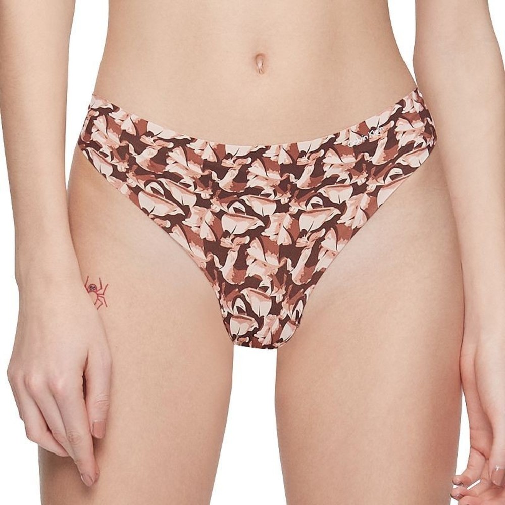 Calvin Klein Thong Panty Umber Seamless Nylon Blend, L